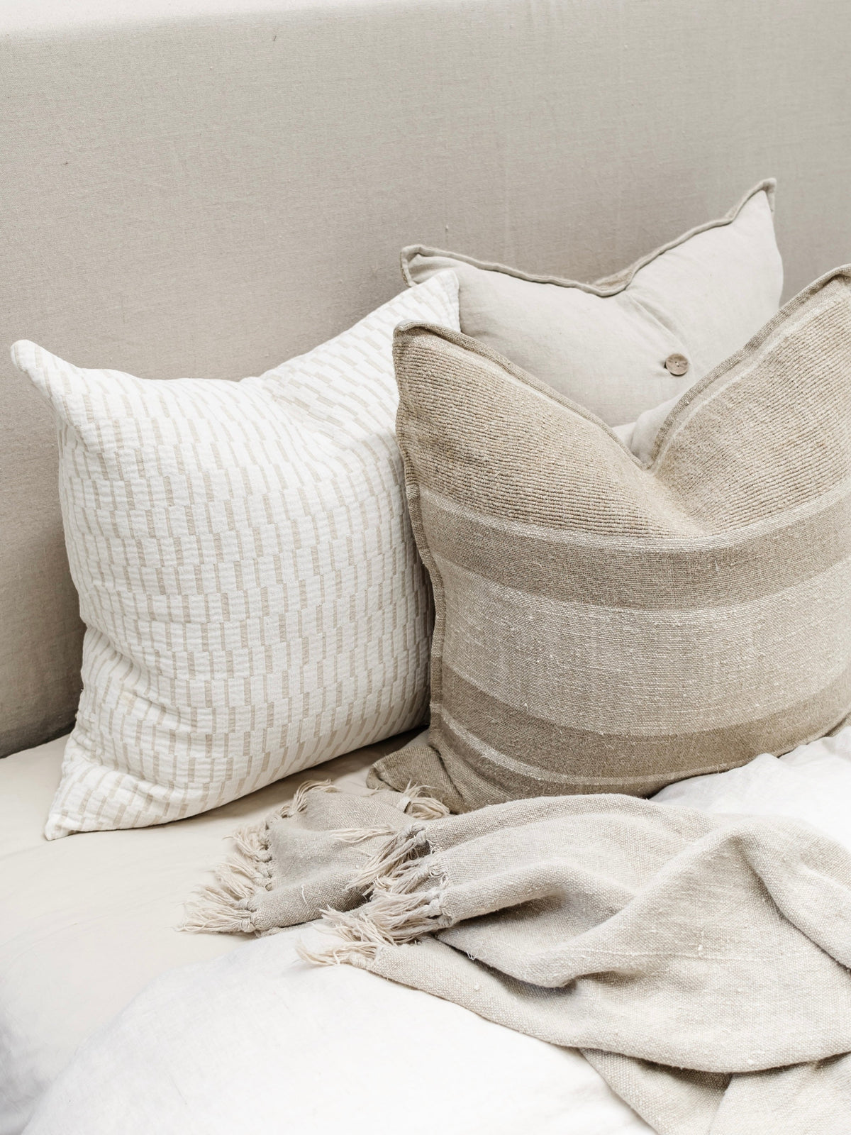 Mosiac Linen Cushion Cushions and Covers Wander & Wild 