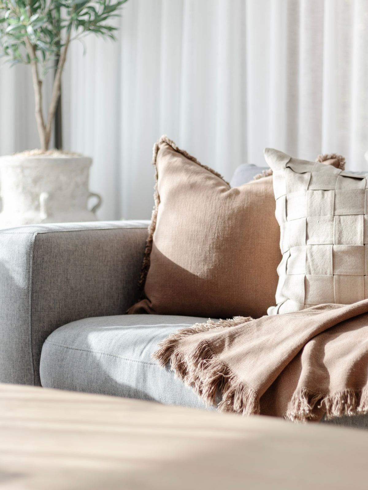 Petra Heavy Linen Cushion - Clay Cushions and Covers Wander & Wild 