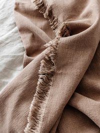 Petra Heavy Linen Throw - Clay Throwrugs Wander & Wild 