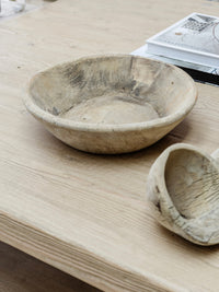 Vintage Indian Wooden Bowl -Bleached Home Decor Wander & Wild 