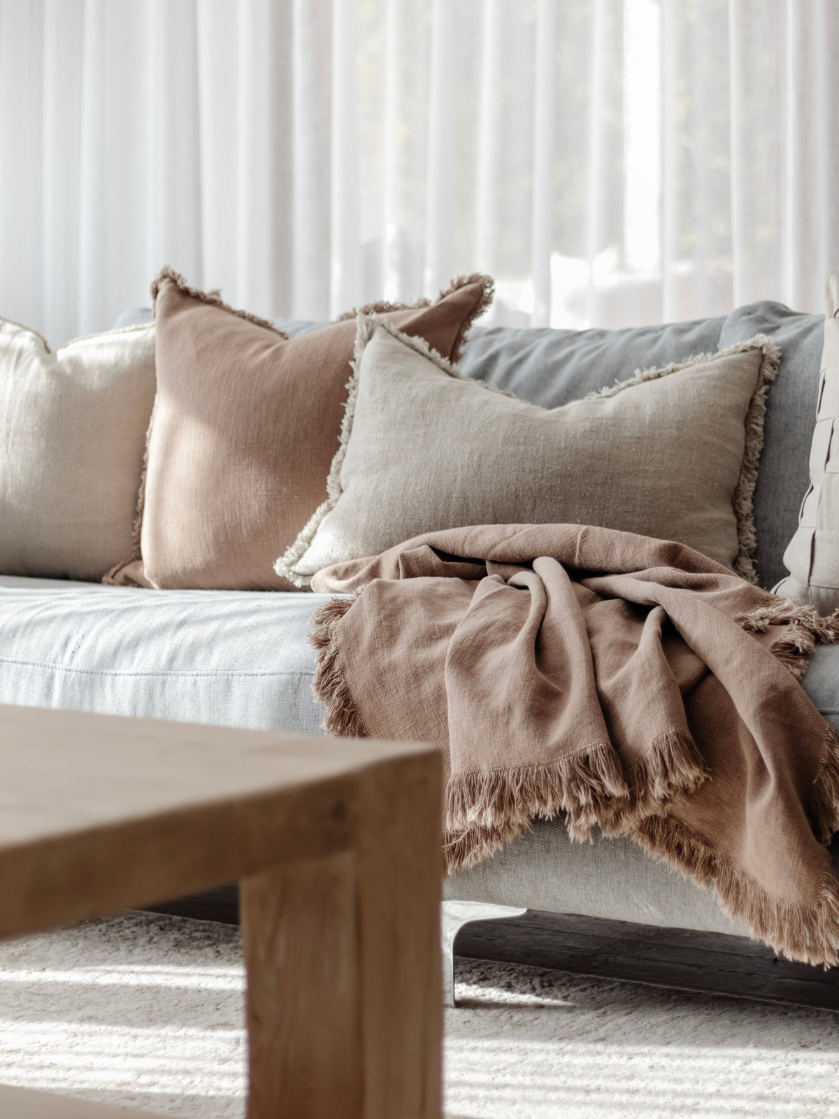 Petra Heavy Linen Cushion - Clay Cushions and Covers Wander & Wild 