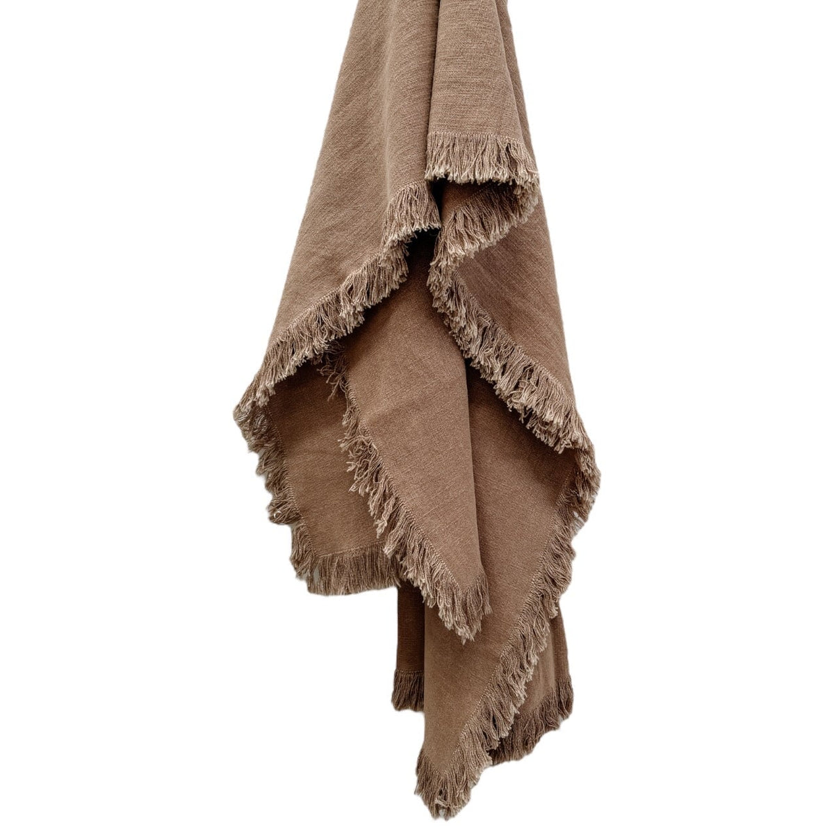 Petra Heavy Linen Throw - Clay Throwrugs Wander & Wild 