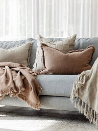 Petra Heavy Linen Throw - Clay Throwrugs Wander & Wild 