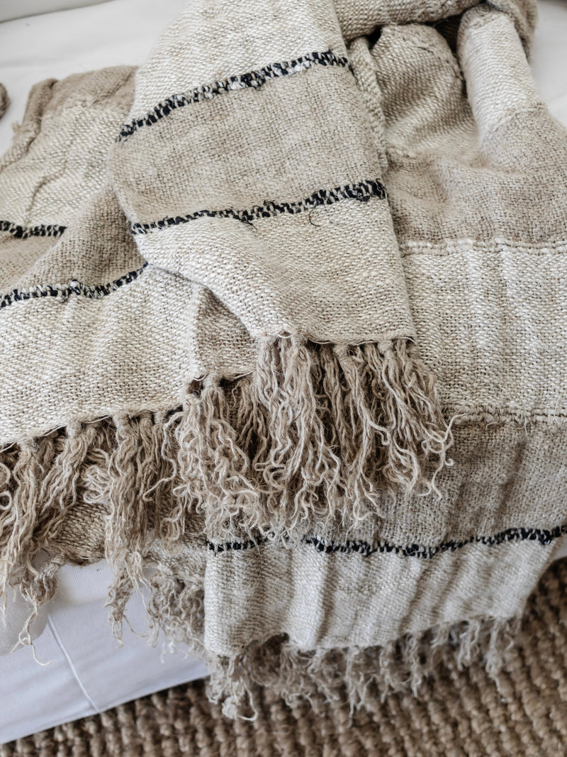 Retreat Linen Throw Throwrugs Wander & Wild 