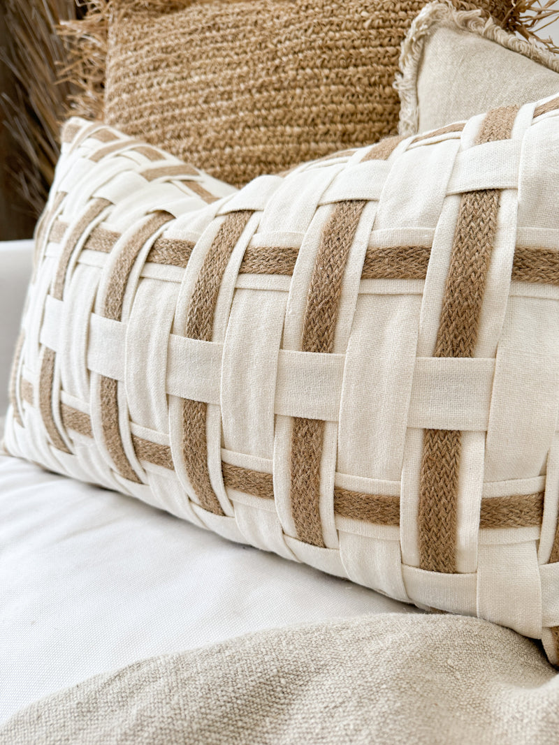 Malta Jute & Linen Weave Cushion Cushions and Covers Wander & Wild 