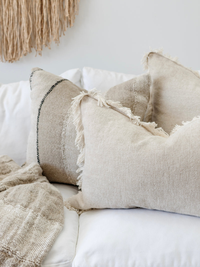 Riva French Linen Cushion - Oatmeal/Natural Cushions and Covers Wander & Wild 