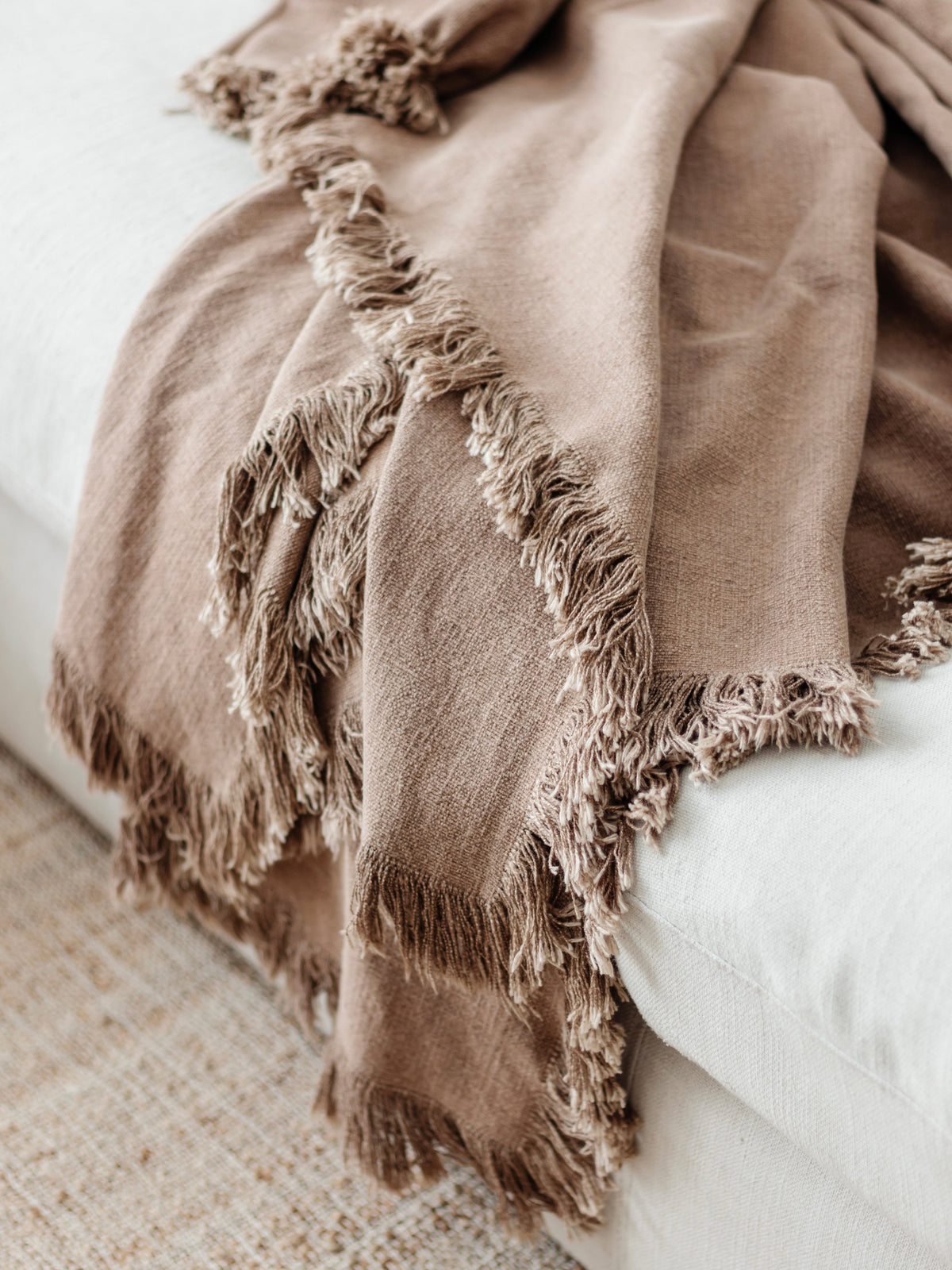 Petra Heavy Linen Throw - Clay Throwrugs Wander & Wild 