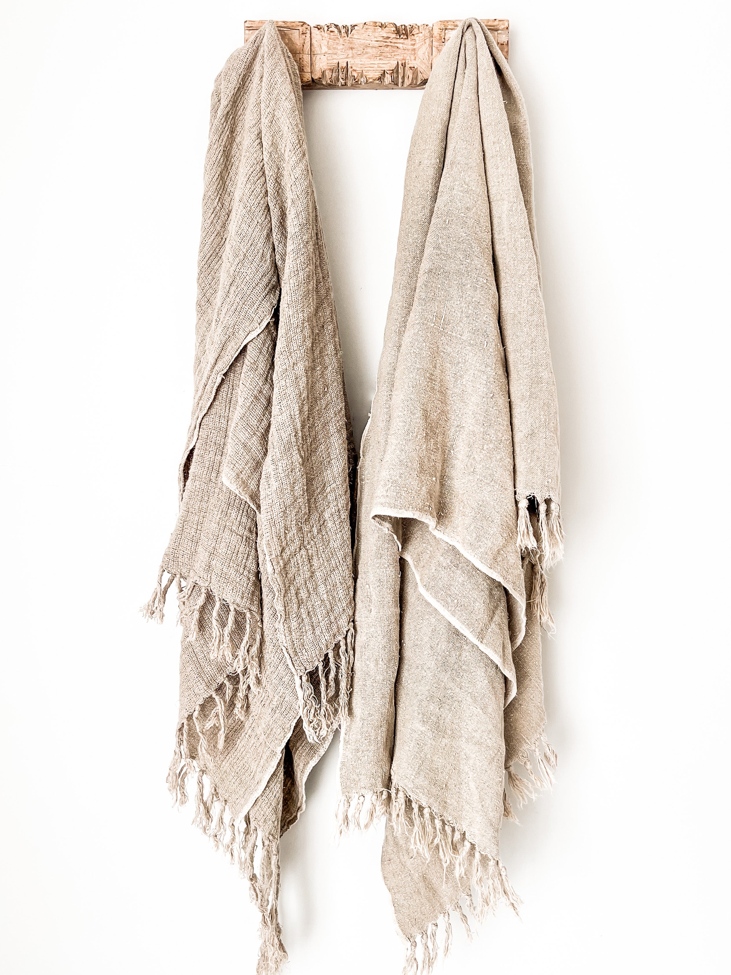 Mesh Rustic Linen Stonewashed Throw - Natural – Wander & Wild Home